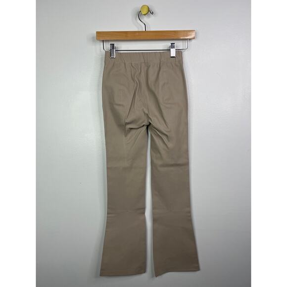 NWT Baker Lori Leather Flare Leg Elastic Waist Pant Women's Dove Size: XS - Picture 7 of 10